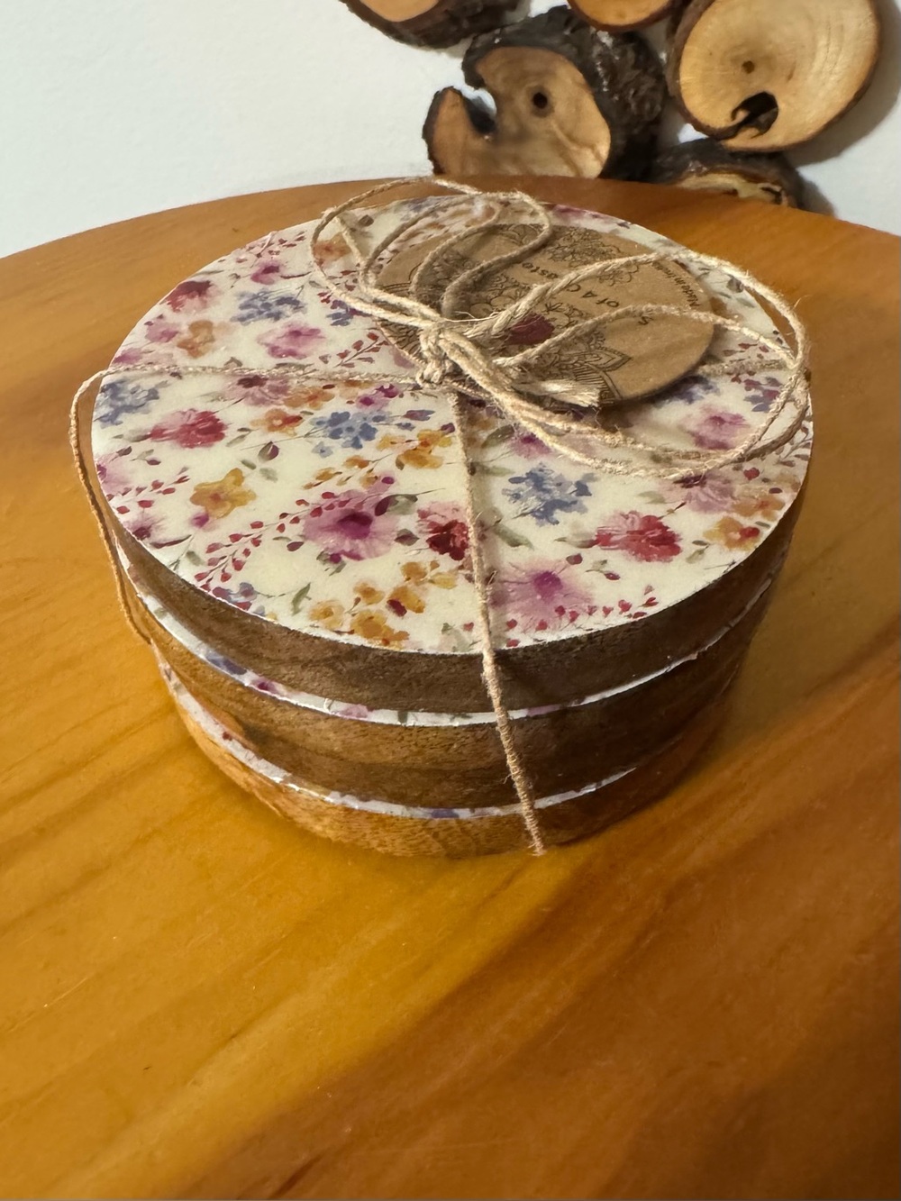 FLORAL COASTERS SET OF FOUR